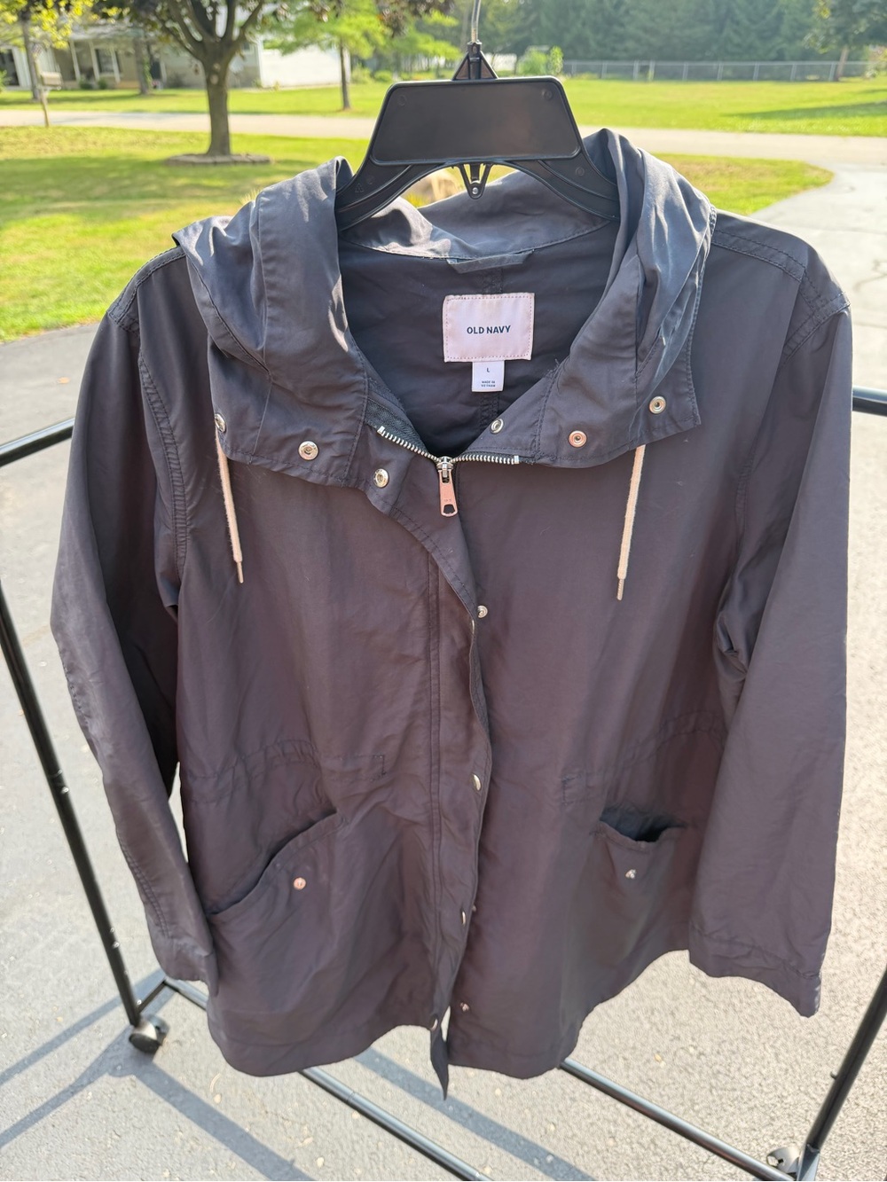 Old Navy Black Hooded Utility Anorak Jacket